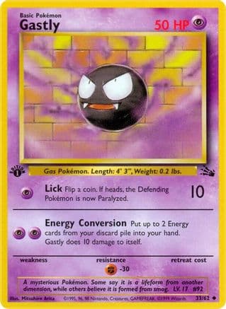 Gastly — Fossil Pokémon TCG card by kodama