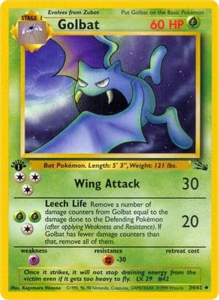 Golbat — Fossil Pokémon TCG card by Kagemaru Himeno