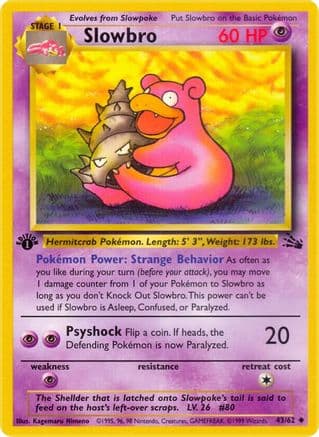 Slowbro — Fossil Pokémon TCG card by Shinji Kanda