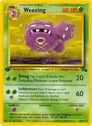Weezing — Fossil Pokémon TCG card by Mitsuhiro Arita