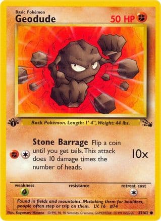 Geodude — Fossil Pokémon TCG card by Kagemaru Himeno
