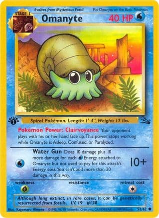 Omanyte — Fossil Pokémon TCG card by Kagemaru Himeno