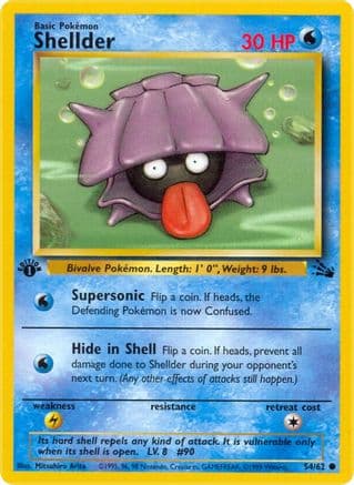 Shellder — Fossil Pokémon TCG card by Mitsuhiro Arita