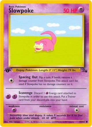 Slowpoke — Fossil Pokémon TCG card by Miki Tanaka