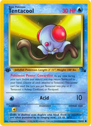Tentacool — Fossil Pokémon TCG card by Kagemaru Himeno