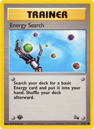 Energy Search — Fossil Pokémon TCG card by Keiji Kinebuchi
