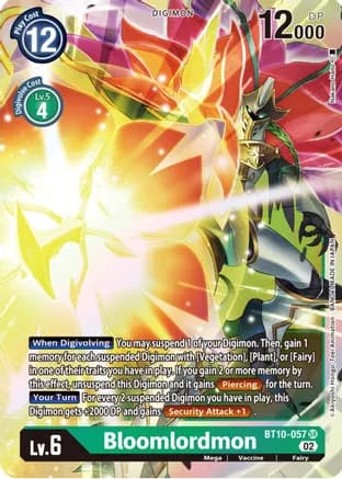 Bloomlordmon — Xros Encounter Digimon Card Game card by Akiyoshi Hongo, Toei Animation, BANDAI MADE IN JAPAN