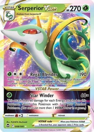 Serperior VSTAR — SWSH12: Silver Tempest Pokémon TCG card by PLANETA Mochizuki