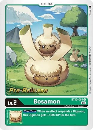 Bosamon — Xros Encounter Pre-Release Cards Digimon Card Game card by Akiyoshi Hongo, Toei Animation