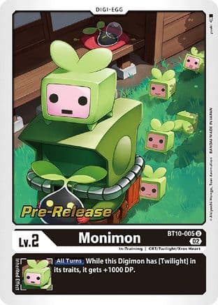 Monimon — Xros Encounter Pre-Release Cards Digimon Card Game card by Akiyoshi Hongo, Toei Animation