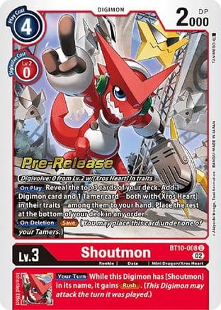 Shoutmon — Xros Encounter Pre-Release Cards