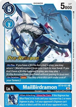MailBirdramon — Xros Encounter Pre-Release Cards Digimon Card Game card by Akiyoshi Honga, Toei Animation