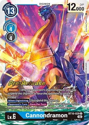 Cannondramon — Xros Encounter Pre-Release Cards Digimon Card Game card by Kazumasa Yasukawa
