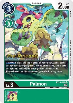 Palmon — Xros Encounter Pre-Release Cards Digimon Card Game card by Akiyoshi Honga, Toei Animation