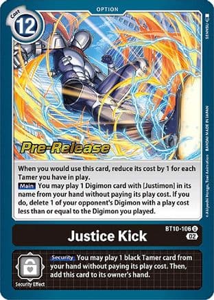 Justice Kick — Xros Encounter Pre-Release Cards
