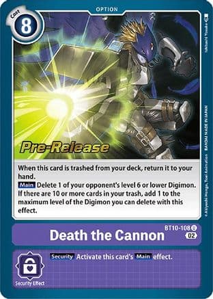 Death the Cannon — Xros Encounter Pre-Release Cards Digimon Card Game card by Toshihiro Hikage