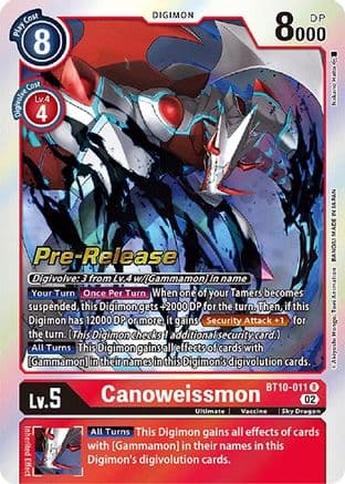Canoweissmon — Xros Encounter Pre-Release Cards Digimon Card Game card by Nakano Hitoshi
