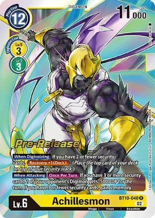 Achillesmon — Xros Encounter Pre-Release Cards Digimon Card Game card by Akiyoshi / MONGO SH