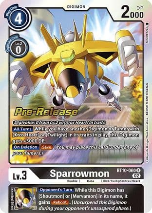 Sparrowmon — Xros Encounter Pre-Release Cards
