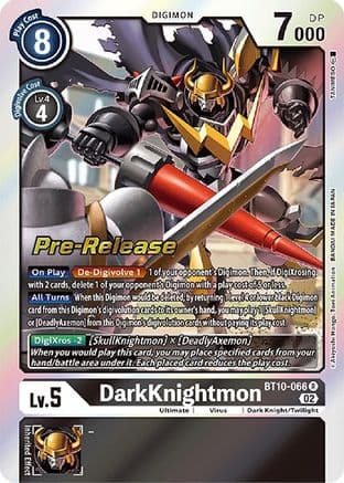 DarkKnightmon — Xros Encounter Pre-Release Cards Digimon Card Game card by Tanimeso