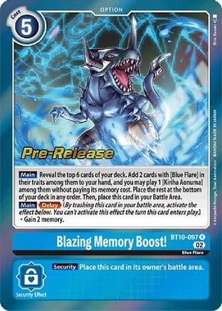 Blazing Memory Boost! — Xros Encounter Pre-Release Cards Digimon Card Game card by Shi Sasaki