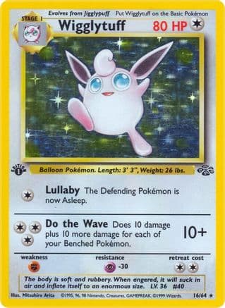 Wigglytuff (16) — Jungle Pokémon TCG card by Mitsuhiro Arita