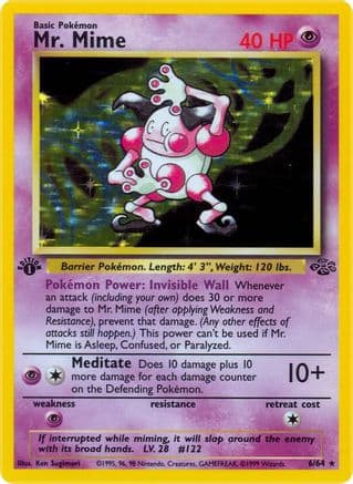 Mr. Mime (6) — Jungle Pokémon TCG card by Ken Sugimori