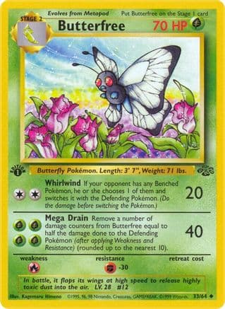 Butterfree — Jungle Pokémon TCG card by Kagemaru Himeno
