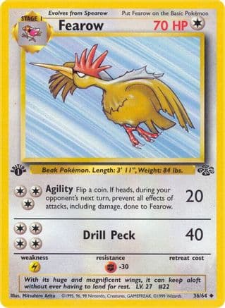 Fearow — Jungle Pokémon TCG card by Ken Sugimori
