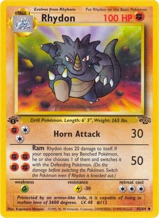 Rhydon — Jungle Pokémon TCG card by Kagemaru Himeno