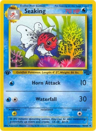 Seaking — Jungle Pokémon TCG card by Kagemaru Himeno