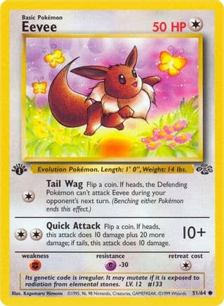 Eevee — Jungle Pokémon TCG card by Kagemaru Himeno