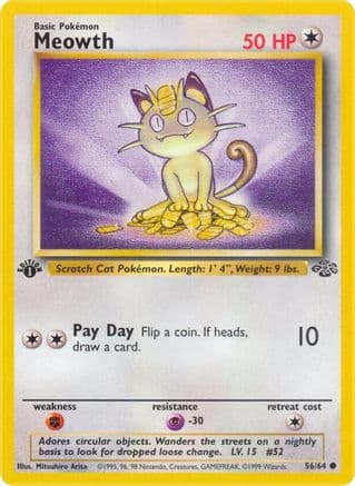 Meowth — Jungle Pokémon TCG card by Mitsuhiro Arita