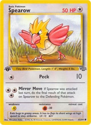 Spearow — Jungle Pokémon TCG card by Kagemaru Himeno