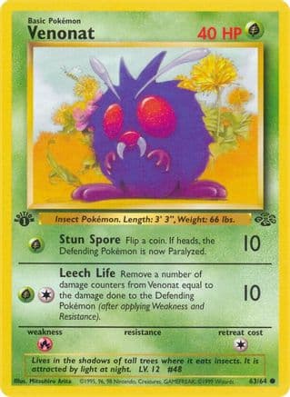 Venonat — Jungle Pokémon TCG card by Mitsuhiro Arita