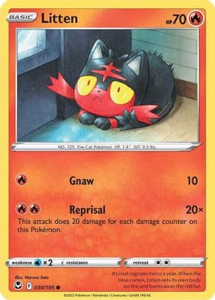 Litten — SWSH12: Silver Tempest Pokémon TCG card by Narumi Sato