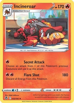 Incineroar — SWSH12: Silver Tempest Pokémon TCG card by Hideki Ishikawa