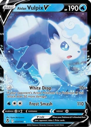 Alolan Vulpix V — SWSH12: Silver Tempest Pokémon TCG card by Ryota Murayama