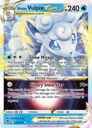 Alolan Vulpix VSTAR — SWSH12: Silver Tempest Pokémon TCG card by PLANETA Hiiragi