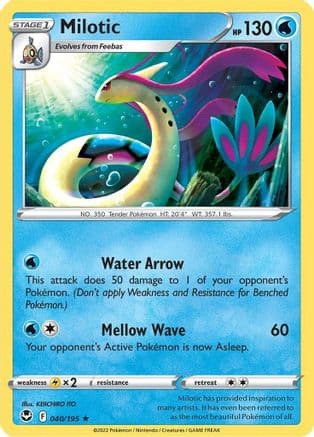 Milotic — SWSH12: Silver Tempest Pokémon TCG card by KEIICHIRO ITO