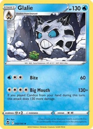 Glalie — SWSH12: Silver Tempest Pokémon TCG card by Scav