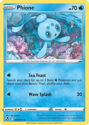 Phione — SWSH12: Silver Tempest Pokémon TCG card by Jiro Sasumo