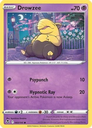 Drowzee — SWSH12: Silver Tempest Pokémon TCG card by Souichirou Gunjima