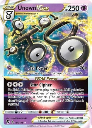 Unown VSTAR — SWSH12: Silver Tempest Pokémon TCG card by PLANETA Mochizuki