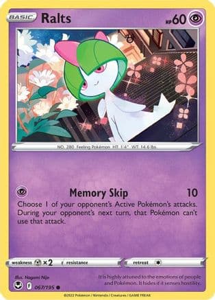 Ralts — SWSH12: Silver Tempest Pokémon TCG card by Nagomi Nijo