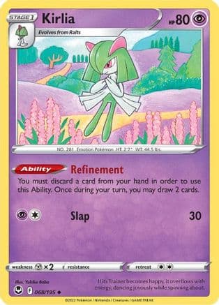 Kirlia — SWSH12: Silver Tempest Pokémon TCG card by Yukiko Baba