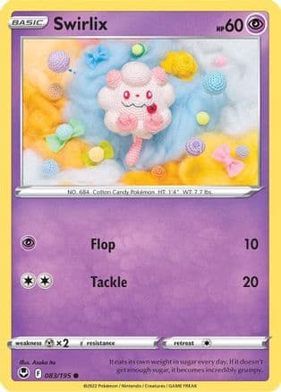 Swirlix — SWSH12: Silver Tempest Pokémon TCG card by Asako Ito