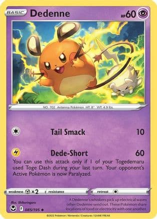Dedenne — SWSH12: Silver Tempest Pokémon TCG card by Shiburingaru