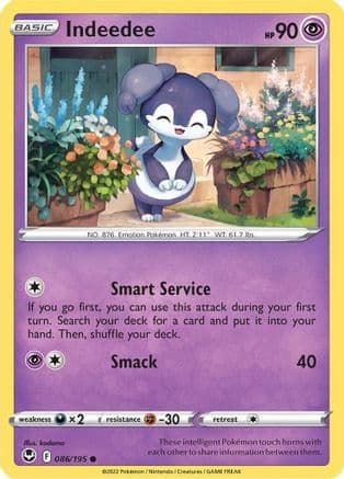 Indeedee — SWSH12: Silver Tempest Pokémon TCG card by kodama