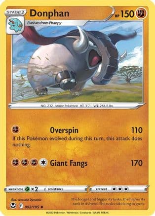 Donphan — SWSH12: Silver Tempest Pokémon TCG card by Anesaki Dynamic